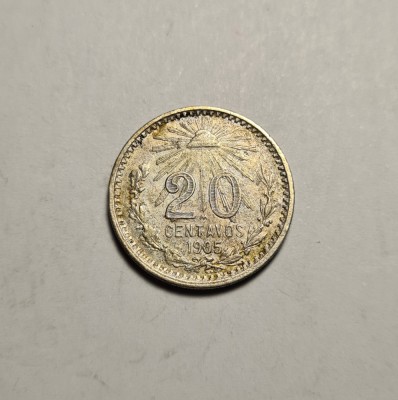 Mexic 20 Centavos 1905 Aunc foto
