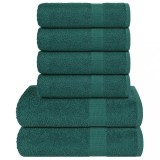 VidaXL Set prosoape 6 piese verde 360 g/m&sup2; 100% bumbac