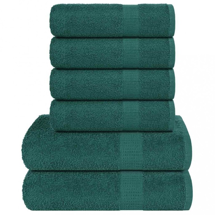 vidaXL Set prosoape 6 piese verde 360 g/m&sup2; 100% bumbac