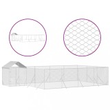 Cumpara ieftin Padoc exterior cu acoperis argintiu 10x6x2,5 m otel galvanizat