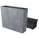 Jardiniera decorativa, Urbi Case Beton Effect, 58x18x49.8 cm, gri, Prosperplast, Old