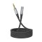 Cablu mufa audio, Hoco AUX 3,5 mm mascul la mama UPA20, 1 m, Negru
