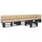 vidaXL Set mobilier paleți cu perne, 4 piese, negru, lemn pin tratat 3066724