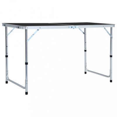 Gossi masa de camping pliabila, gri, 120 x 60 cm, aluminiu foto