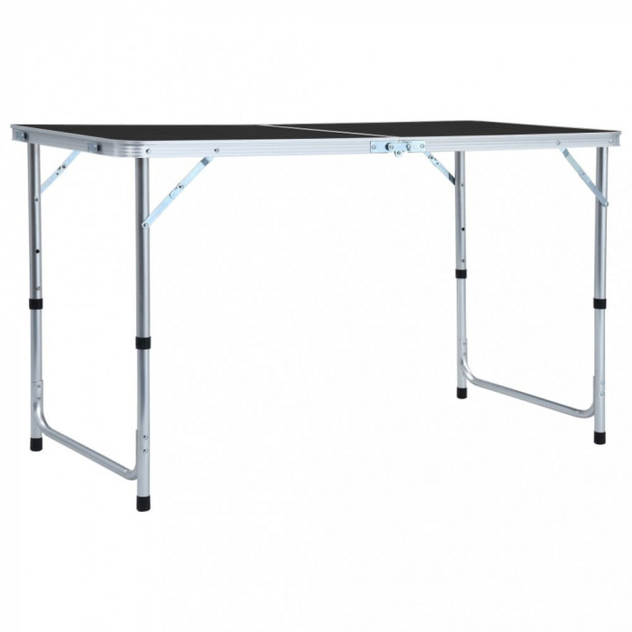 Gossi masa de camping pliabila, gri, 120 x 60 cm, aluminiu