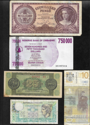 Set #9 15 bancnote de colectie (cele din imagini) foto