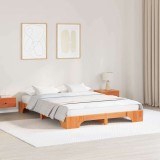 VidaXL Cadru de pat maro cerat 140x200 cm din lemn de pin solid