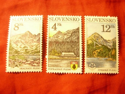 Serie Slovacia 1996 , Peisaje - Munti , 3 valori foto