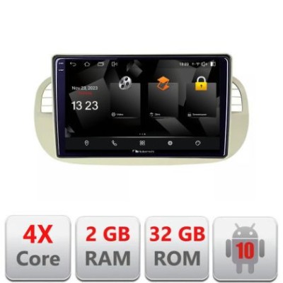 Navigatie Fiat 500 intre anii 2007-2015 Android Ecran 720P Quad Core 2+32 carplay android auto CarStore Technology foto
