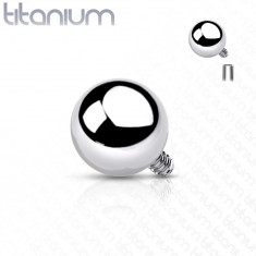 Piesă de schimb din titan pentru implant, bilă, culoare argintie, filet 1,2 mm - Dimensiune bilă: 2 mm
