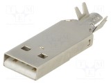 Conector USB A mufă pe cablu lipire 4 pini - KEYSTONE - USB 2.0 1A