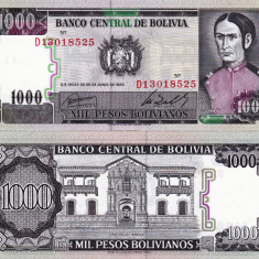 BOLIVIA 1.000 pesos bolivianos 1982 UNC!!!