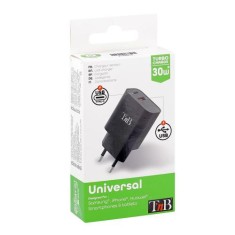 TNB USB TYPE-C PD + USB-A 30W WALL CHARGER - black &amp;quot;CHPD30W2&amp;quot; (timbru verde 0.18 lei)