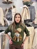 Cumpara ieftin Bluza dama verde kaki cu ursulet cu fular si caciula