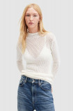 Cumpara ieftin AllSaints pulover AVRIL femei, culoarea alb, cu turtleneck