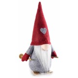 Figurina Mos Craciun textil multicolor 11x10.5x23 cm