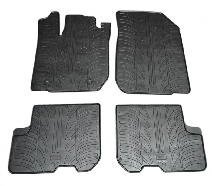 Set covorase auto din cauciuc Dacia Sandero 12.2012-12.2020, 5 usi, Manual, Sandero Stepway 2012-2021, Logan 2013-, Negru, Gledring, 4 buc.