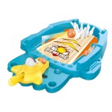 Joc de masa mini bowling interactiv pentru copii, flippy, mingi si figurine incluse, 26.5x19.5x5 cm, albastru
