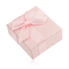 Cutiuţă de cadou pentru inel, roz, lucioasă, cu o fundă