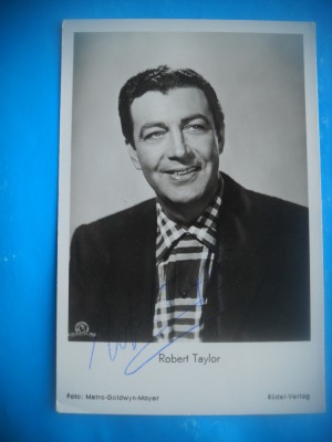 HOPCT 1421 ROBERT TAYLOR -SUA-ACTORI/ARTISTI-AUTOGRAF-CIRCULATA foto