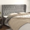 VidaXL Tăblie de pat cu aripioare gri deschis 183x23x118/128cm catifea 3118352