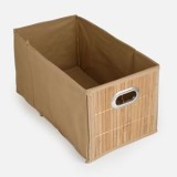 Cutie de depozitare pliabilă din bambus, natural, cu m&acirc;nere metalice, 31x15x15 cm, CMCLASS