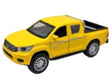 Mașinuță metalică Toyota Pickup 4x4 galbenă cu uși deschizabile lumini si resort