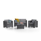 Set mobilier de grădină City cu 4 locuri, grafit