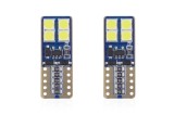 Set becuri auto cu LED CANBUS compatibil T10e W5W 8 SMD Alb 12/24V, destinat