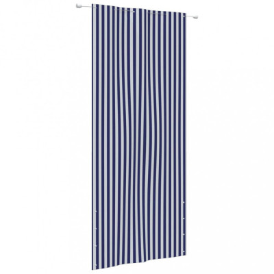 Paravan de balcon,albastru și alb, 120x240 cm, țesătură oxford foto