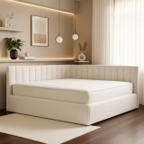 Pat Tapitat De Colt Daria Alb Catifea Premium ✔Model elegant