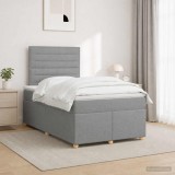 Cumpara ieftin Pat boxspring cu saltea Gri deschis 120 x 200 cm Tesatura