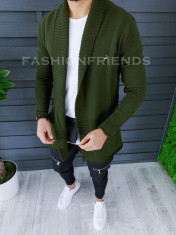 Cardigan barbati kaki slim fit ZR T3596 foto