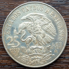 (A1099) MONEDA DIN ARGINT MEXIC - 25 PESOS 1968, JOCURILE OLIMPICE DE VARA MEXIC