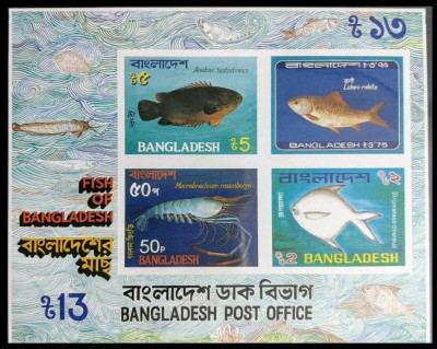 Bangladesh 1983 - Pesti, fauna marina, bloc ndt neuzat foto