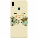 Husa silicon pentru Huawei Y9 2019, Retro Bicycle Illustration