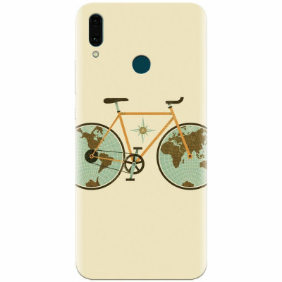 Husa silicon pentru Huawei Y9 2019, Retro Bicycle Illustration foto