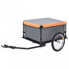 Remorca pentru bicicleta, gri si portocaliu, 65 kg GartenMobel Dekor