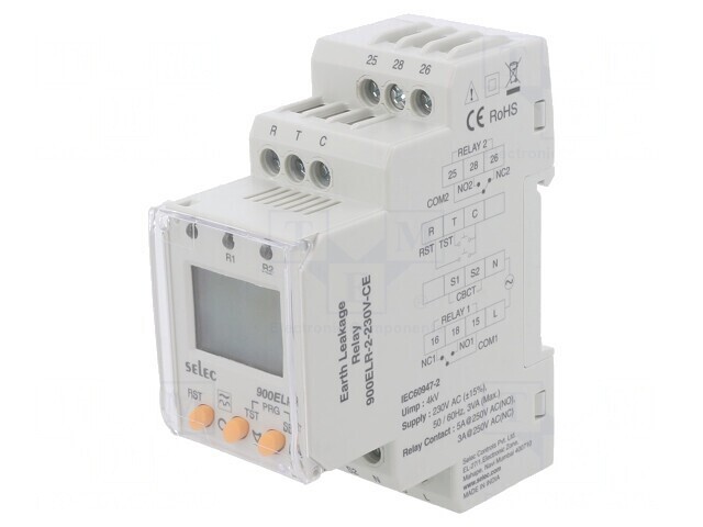 Releu Diferenţial Digital pentru Şină DIN - 230V