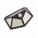 Lampa solara cu senzor de miscare si lumina, 1200 lm, IP65, Negru