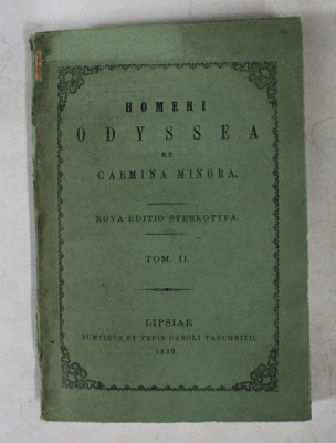 HOMERY - ODYSEA - NOVA EDITIO STEREOTYPA , TOMUS II , TEXT IN LIMBA GREACA , SUMAR IN LATINA , 1839 foto