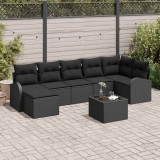 Cumpara ieftin Set de canapele pentru grădină cu pernă 8 pcs Negru Rattan poli