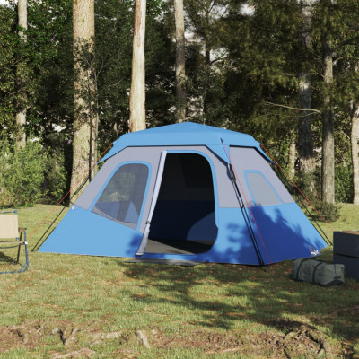 Cort de camping, 6 persoane, albastru, 344x282x192 cm GartenMobel Dekor foto