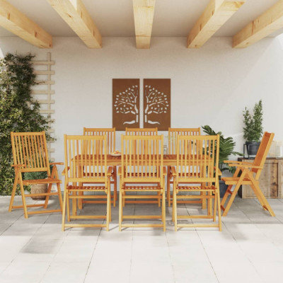 vidaXL Set mobilier de grădină, 9 piese, lemn masiv de acacia foto