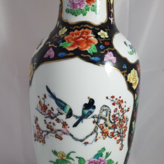 Superba vaza vintage din portelan pictat manual pasari si flori - China