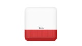 Sirena wireless de exterior HiLook 110 dB, IP65, 868 MHz, rosie