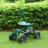 Scaun mobil gradinarit Casarano 83x45cm otel verde [pro.tec] HausGarden Leisure