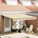 Cumpara ieftin Cortina Retractabilă Manual Galben și alb 400 &times; 300 cm