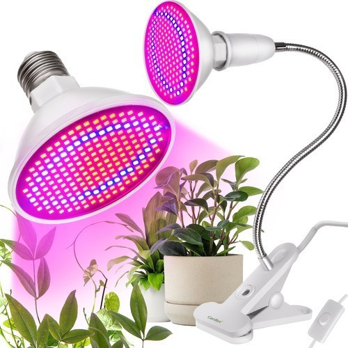 Lampa LED fotosinteza plante, 200 LED-uri, lumina rosie 660 nm, lumina albastra 450 nm, unghi reglabil, clema prindere