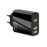Cumpara ieftin Incarcator cu 5 porturi, 2 x Type-C, 3 x USB, incarcare rapida, 65 W, universal, negru